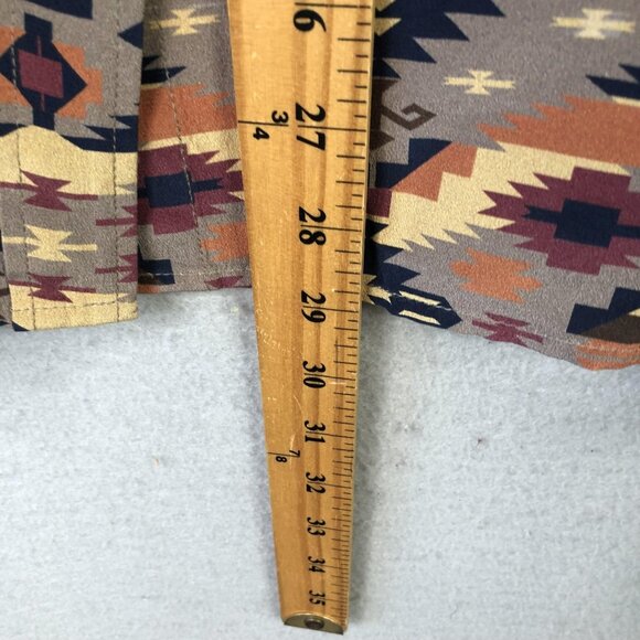 Ryan Michael Shirt Mens 2XL Multicolor Silk Pearl Snap Southwestern Long Sleeve - Picture 4 of 16